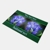 Blue Gentian Flower Personalized Deurmat (Schuin)