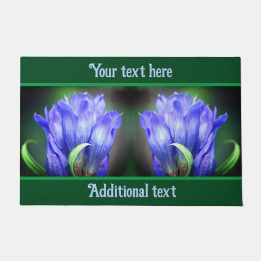 Blue Gentian Flower Personalized Deurmat (Voorkant)