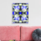 Blue Gentian Flower Vermenigvuldigde Abstracte Nat Canvas Afdruk (Insitu (Woonkamer))