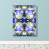 Blue Gentian Flower Vermenigvuldigde Abstracte Nat Canvas Afdruk (Insitu (Houten vloer))