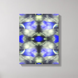 Blue Gentian Flower Vermenigvuldigde Abstracte Nat Canvas Afdruk