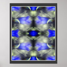 Blue Gentian Flower Vermenigvuldigde Abstracte Nat Poster