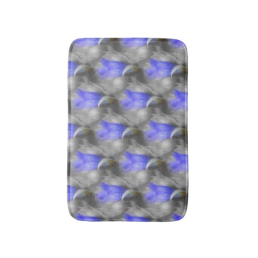 Blue Gentian Flowers Natuur Pattern Badmat (Voorkant Verticaal)