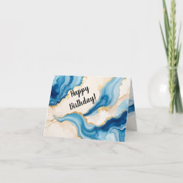 Blue Geode Abstract Wenskaart Bedankkaart
