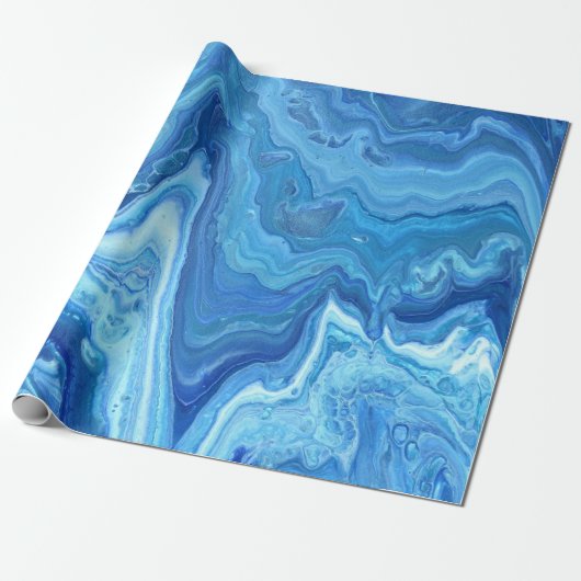 Blue Geode Cadeaupapier (Uitgerold)