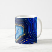 Blue Geode en Gold Digital Art Koffiemok (Voorkant rechts)