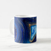 Blue Geode en Gold Digital Art Koffiemok (Voorkant links)