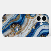 Blue Geode Gemstone with Gold Crystals – Luxury Case-Mate iPhone Case (Achterkant (horizontaal))