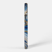 Blue Geode Gemstone with Gold Crystals – Luxury Samsung Galaxy Hoesje (Rechterkant)