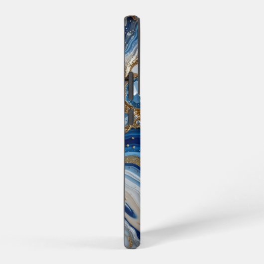 Blue Geode Gemstone with Gold Crystals – Luxury Samsung Galaxy Hoesje (Rechterkant)