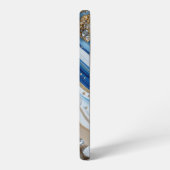 Blue Geode Gemstone with Gold Crystals – Luxury Samsung Galaxy Hoesje (Linkerkant)