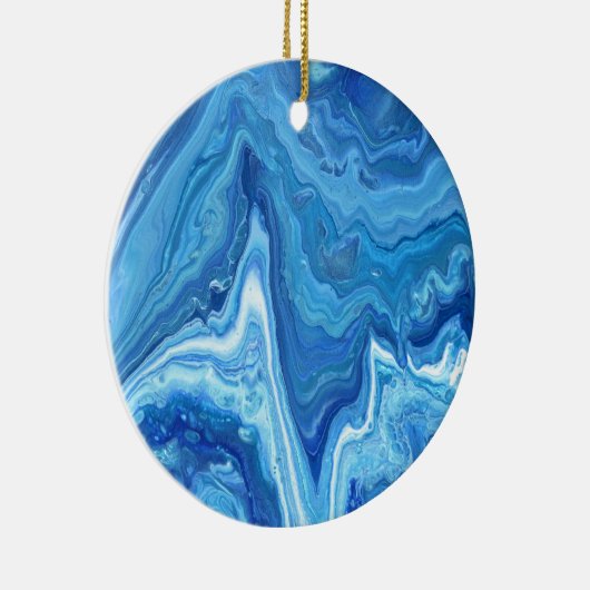 Blue Geode Keramisch Ornament (Rechts)