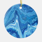 Blue Geode Keramisch Ornament (Voorkant)