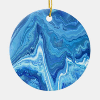 Blue Geode Keramisch Ornament