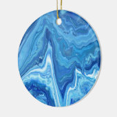 Blue Geode Keramisch Ornament (Links)