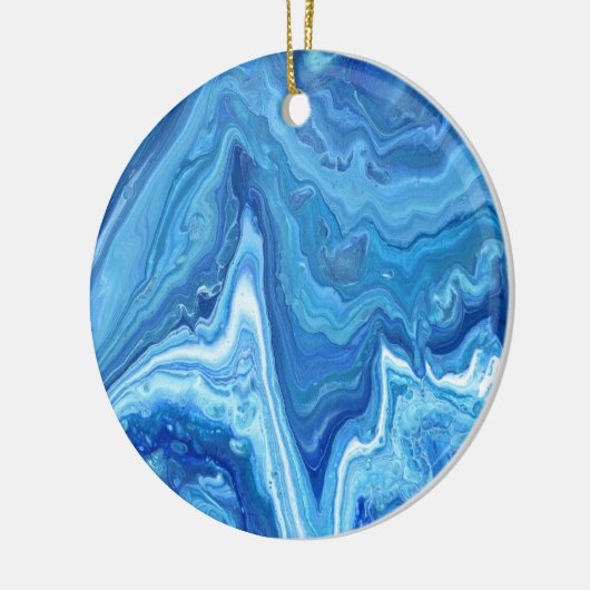 Blue Geode Keramisch Ornament (Links)