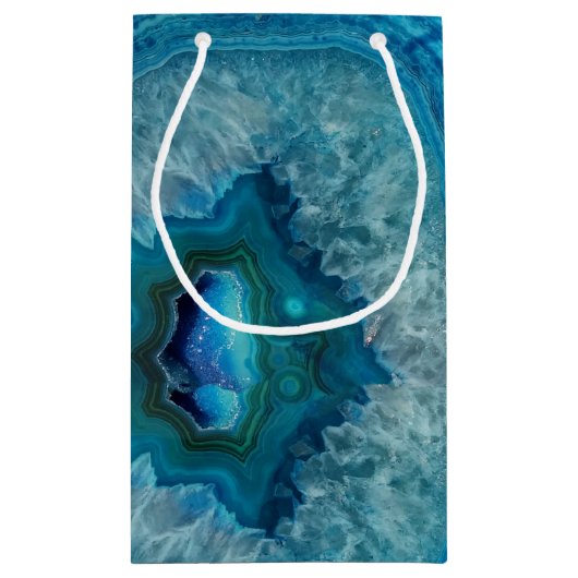 Blue Geode Rock Mineral Agate Crystal Afbeelding Klein Cadeauzakje (Achterkant)