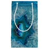 Blue Geode Rock Mineral Agate Crystal Afbeelding Klein Cadeauzakje (Voorkant)