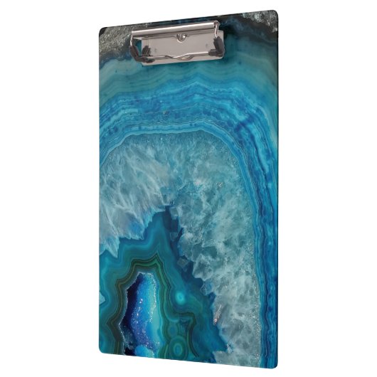 Blue Geode Rock Mineral Agate Crystal Afbeelding Klembord (Links)