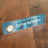 Blue Geode Rock Mineral Agate Crystal Afbeelding Naambordje (Zijkant)