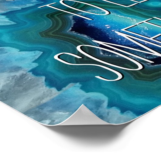 Blue Geode Rock Mineral Agate Crystal Afbeelding Poster (Hoek)