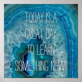 Blue Geode Rock Mineral Agate Crystal Afbeelding Poster