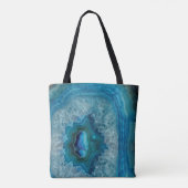Blue Geode Rock Mineral Agate Crystal Afbeelding Tote Bag (Achterkant)
