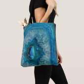 Blue Geode Rock Mineral Agate Crystal Afbeelding Tote Bag (Dichtbij)