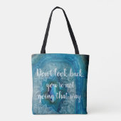 Blue Geode Rock Mineral Agate Crystal Quote Custom Tote Bag (Achterkant)