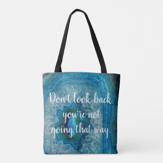 Blue Geode Rock Mineral Agate Crystal Quote Custom Tote Bag (Achterkant)