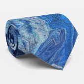 Blue Geode Sparkle Stropdas (Opgerold)