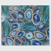 Blue Geodes kristal patroon Cadeaupapier (Vlak)