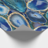 Blue Geodes kristal patroon Cadeaupapier (Hoek)