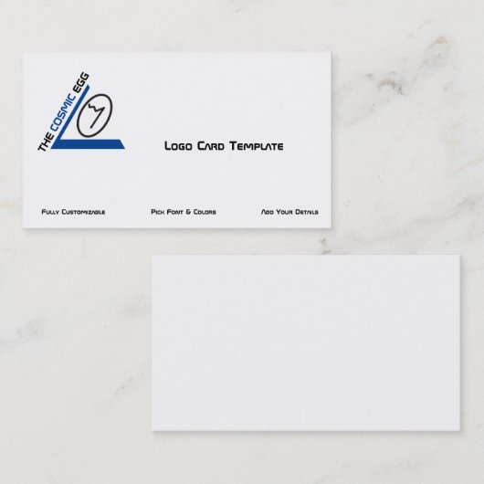 Blue Geoglyph Symbool Cosmic Egg Logo Visitekaartje (Voorkant / Achterkant)