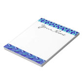 Blue Geometric Abstract Aztec Tribal Print Pattern Notitieblok (Linkerzijde)