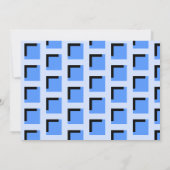 Blue Geometric Art Deco Birthday Party Invitation (Achterkant)