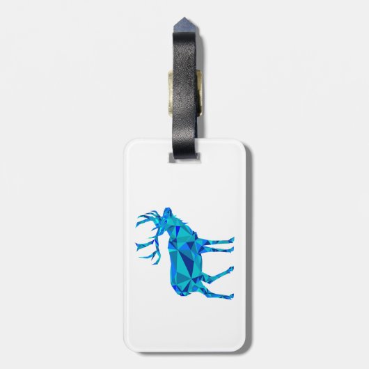 Blue Geometric Elk Bagagelabel (Achterkant verticaal)