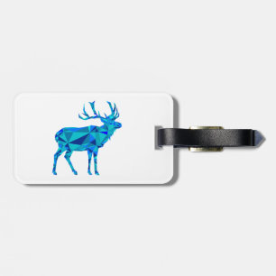 Blue Geometric Elk Bagagelabel