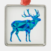 Blue Geometric Elk Metalen Ornament (Voorkant)