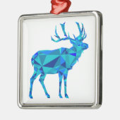 Blue Geometric Elk Metalen Ornament (Links)