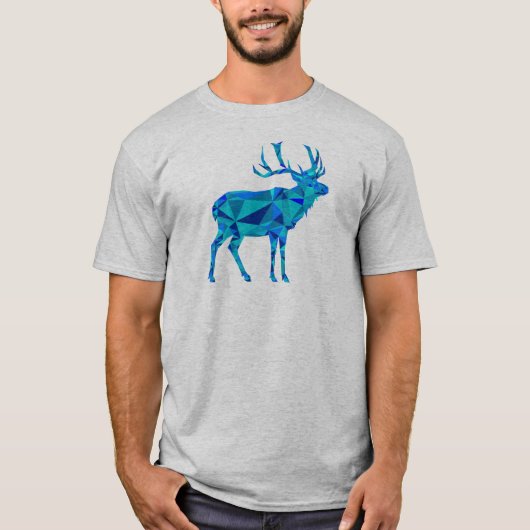 Blue Geometric Elk T-shirt (Voorkant)