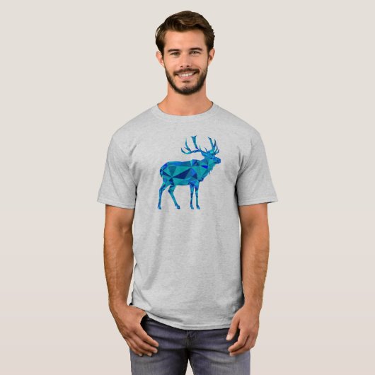 Blue Geometric Elk T-shirt (Voorkant volledig)