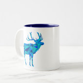 Blue Geometric Elk Tweekleurige Koffiemok (Voorkant links)