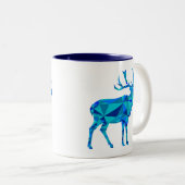 Blue Geometric Elk Tweekleurige Koffiemok (Voorkant rechts)