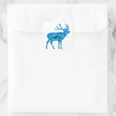 Blue Geometric Elk Vierkante Sticker (Tas)