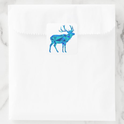 Blue Geometric Elk Vierkante Sticker (Tas)