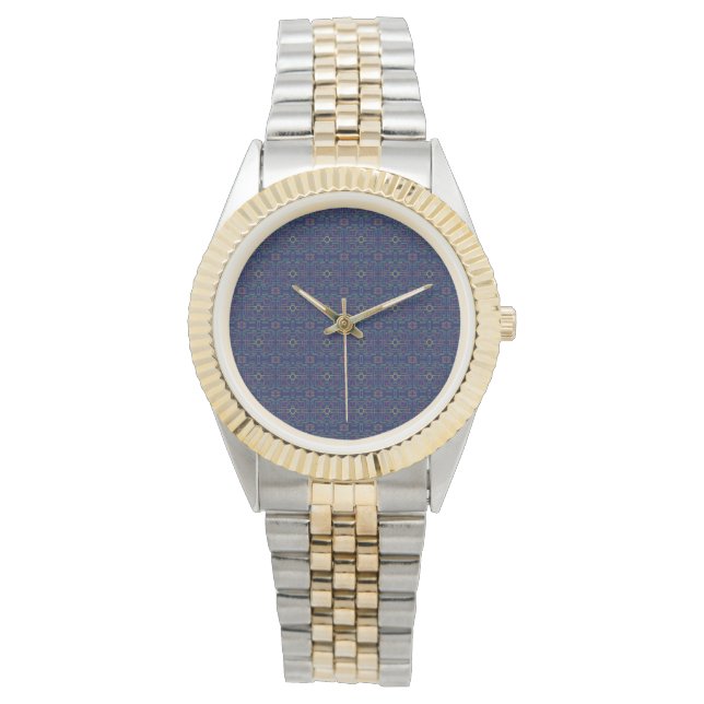 Blue Geometric eWatch Horloge (Voorkant)