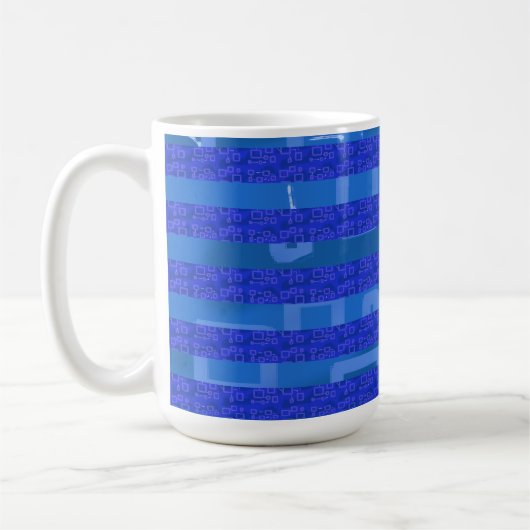 Blue Geometric Koffiemok (Links)