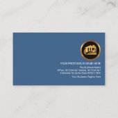Blue Geometric Layer Gold Building Cost Estimator Visitekaartje (Achterkant)