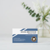 Blue Geometric Layer Gold Faucet Plumbing Plumber Visitekaartje (Staand voorkant)